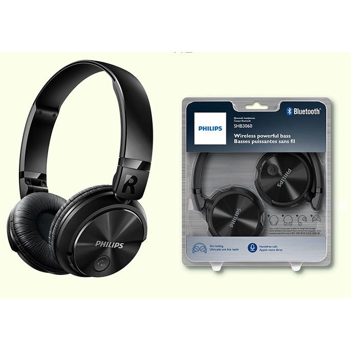 O original Philips SHB3060 sem fio Bluetooth de alta qualidade com fone de ouvido