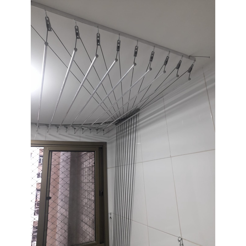 Varal de teto com 3 peças