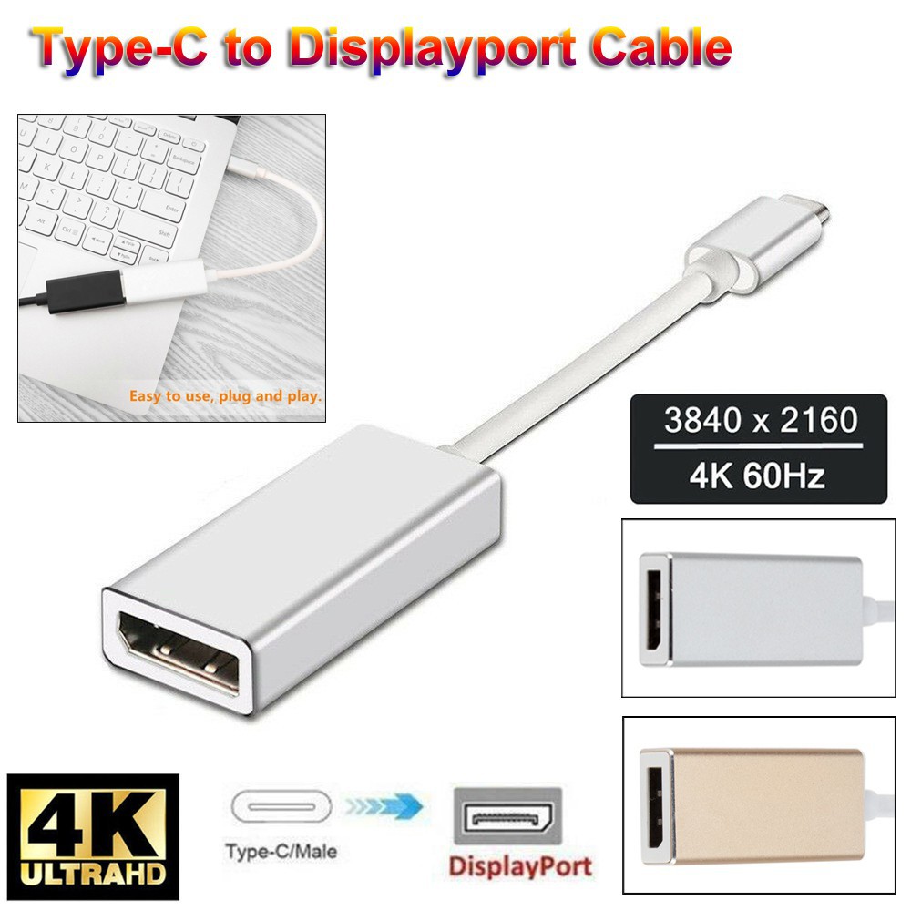 ADAPTADOR USB-C MACHO PARA DISPLAYPORT 1.4A FEMEA = TYPE-C ADAPTER = MAC MACBOOK AIR = thunderbolt 3 = FULL HD 2K 4K 8K 1080P 1080I = AUDIO VIDEO = 30HZ 60HZ 75HZ 120HZ 144HZ 240HZ