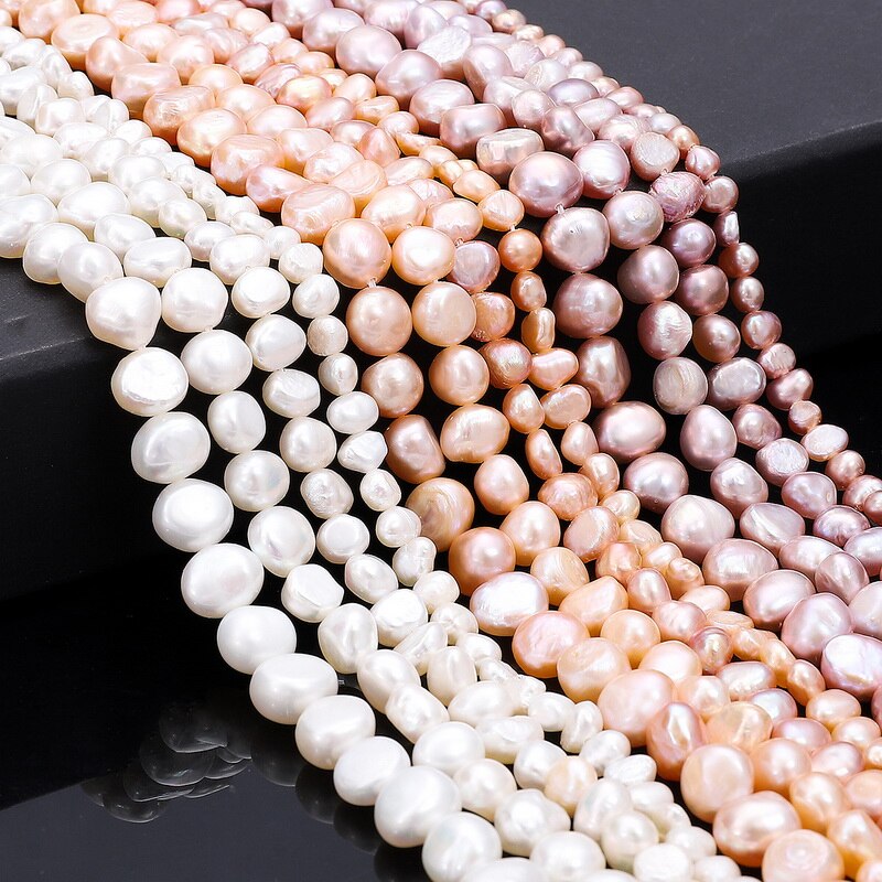Pérolas De Água Fresca Natural Furo Lateral Para Bijuteria Fazendo Pulseiras Colares