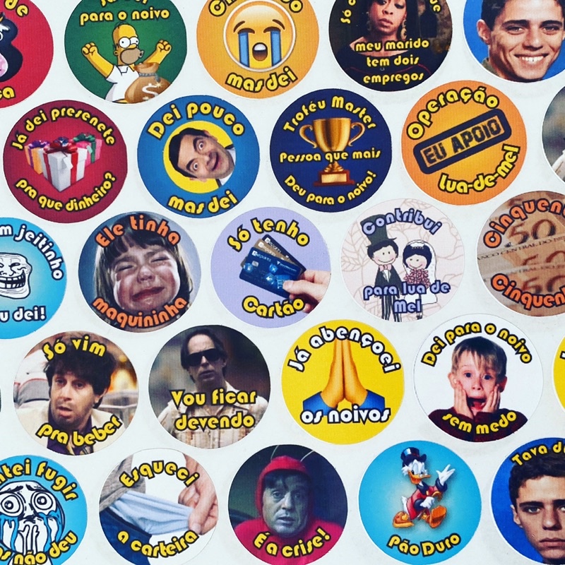 Adesivos temático “Hora da gravata” redondos / casamento / festa / lua de mel em Oferta na Shopee