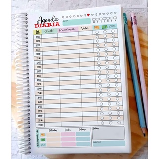 Agenda Diária - Uso Geral - PODEMOS PERSONALIZAR ALGUNS CAMPOS - 90 folhas - 15x21cm