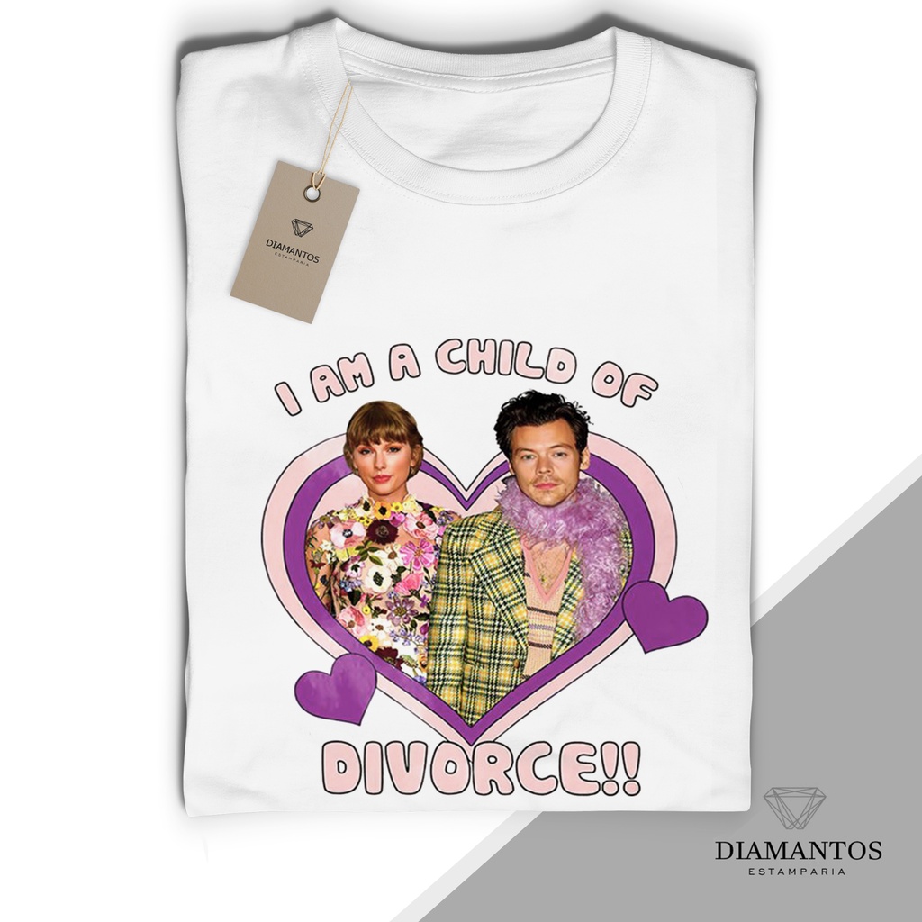 Camiseta I Am a Child Of Divorce Taylor Swift Harry Styles Haylor MALHA COM ELASTANO em Oferta na Shopee