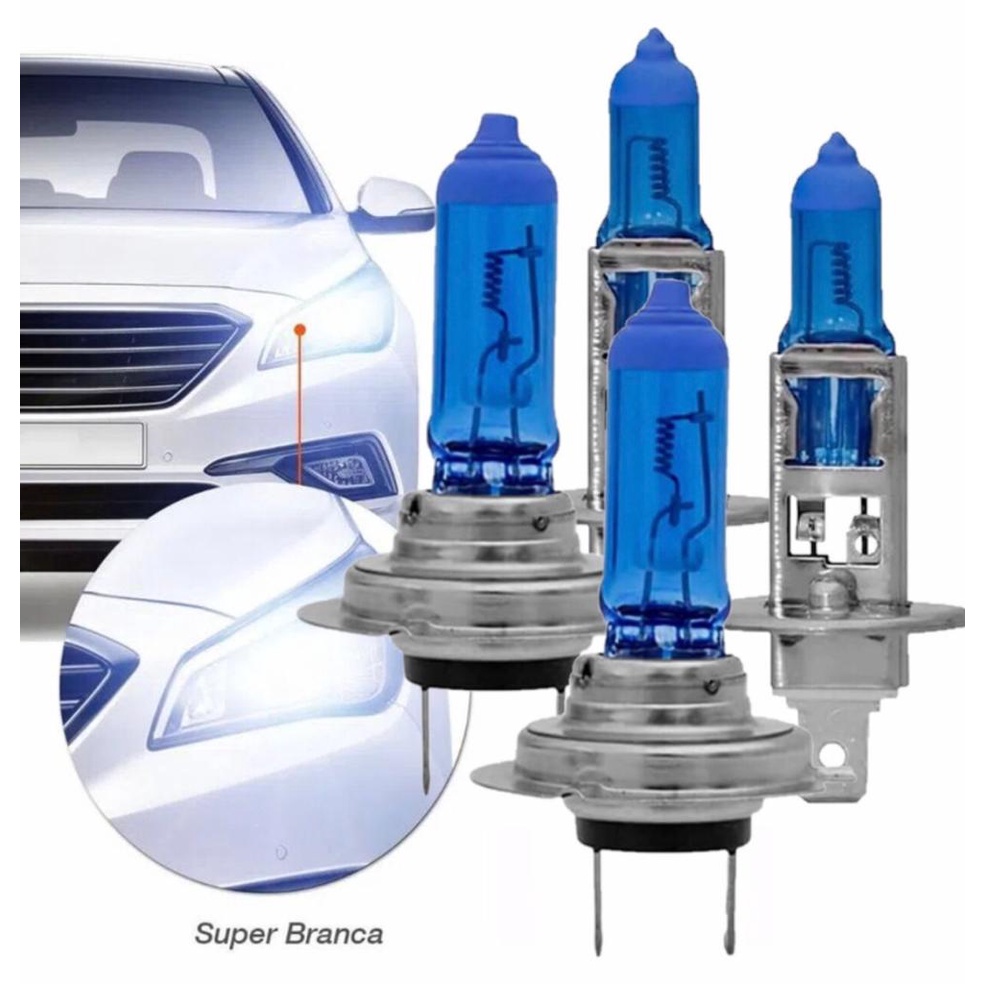 Kit Lâmpada Super Branca Tipo Xenon 8500k H1 H4 H7 Techone - Escorrega ...