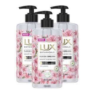 Kit 3 Sabonete Líquido Lux para as Mãos Flor de Cerejeira Botanicals 500ml