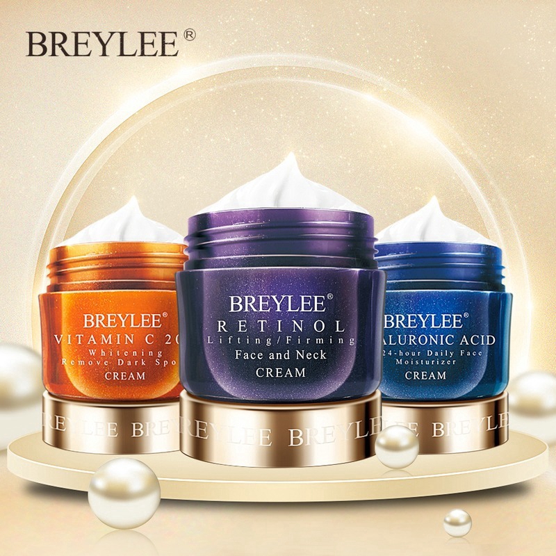 BREYLEE Creme Facial Hidratante Ácido Hialurônico Retinol Anti-Rugas Vitamina C Clareamento Da Pele 40g