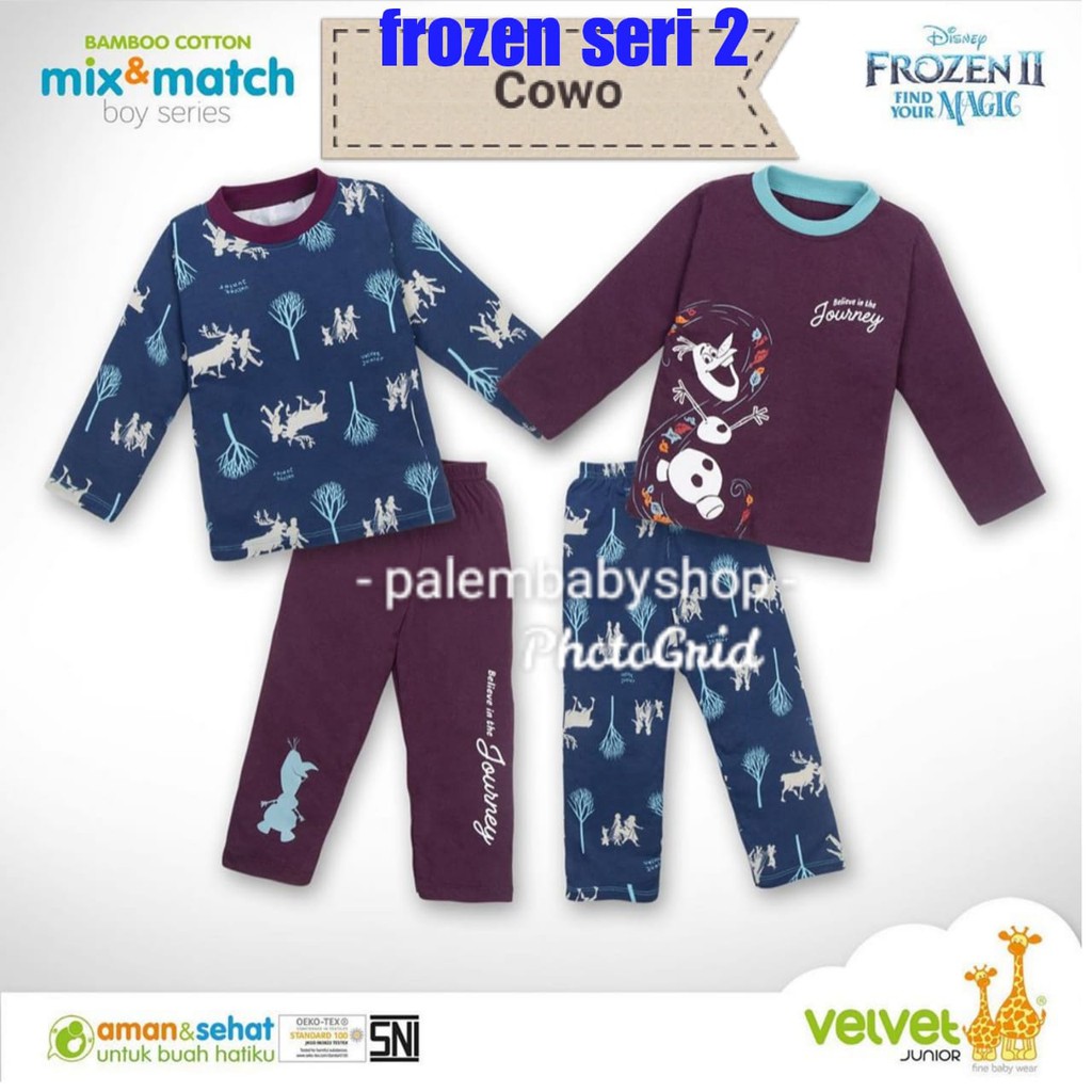 Pijama De Veludo Frozen Mix And Match Series-Conteúdo Para Meninos E Meninas 2 Conjuntos Tamanho 2,3,4,5,6,7,8.9 Anos