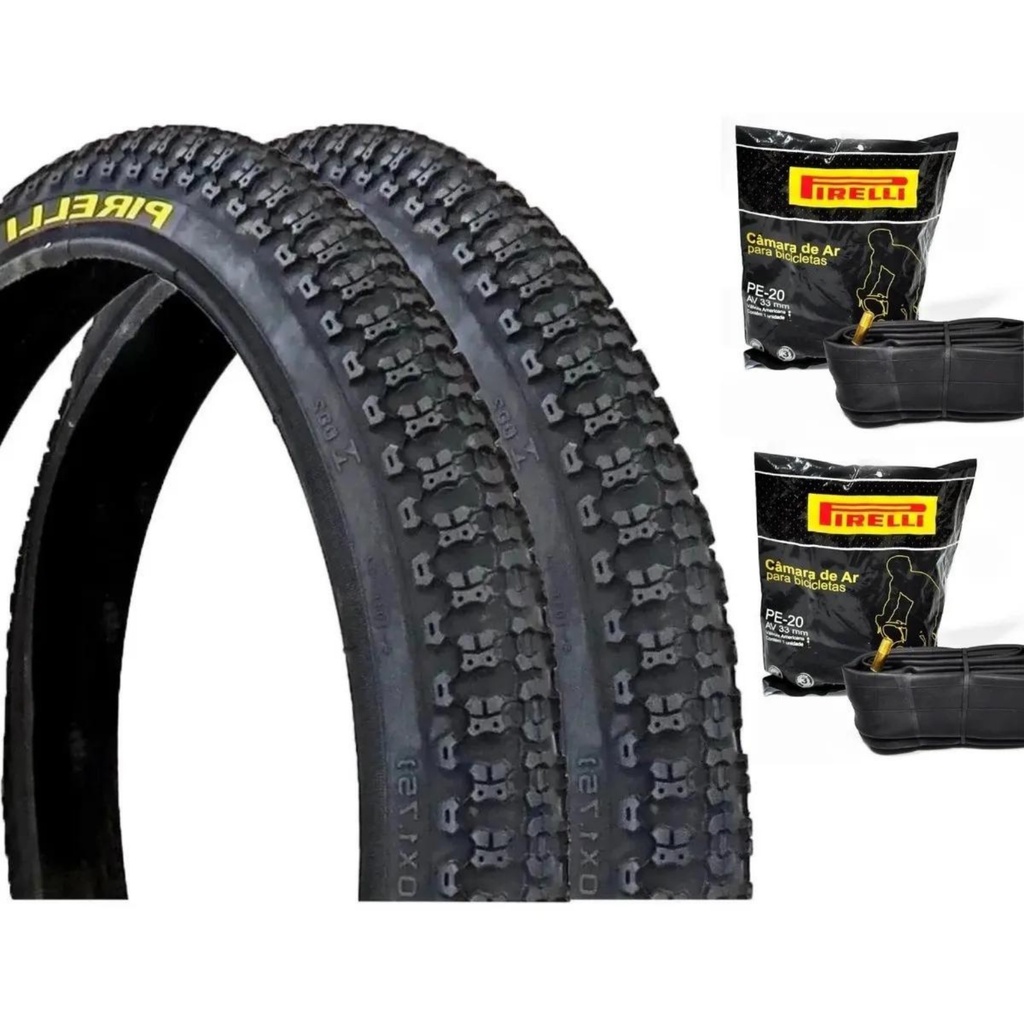 Pneu e camara Pirelli aro 20 bicicleta modelo top cross