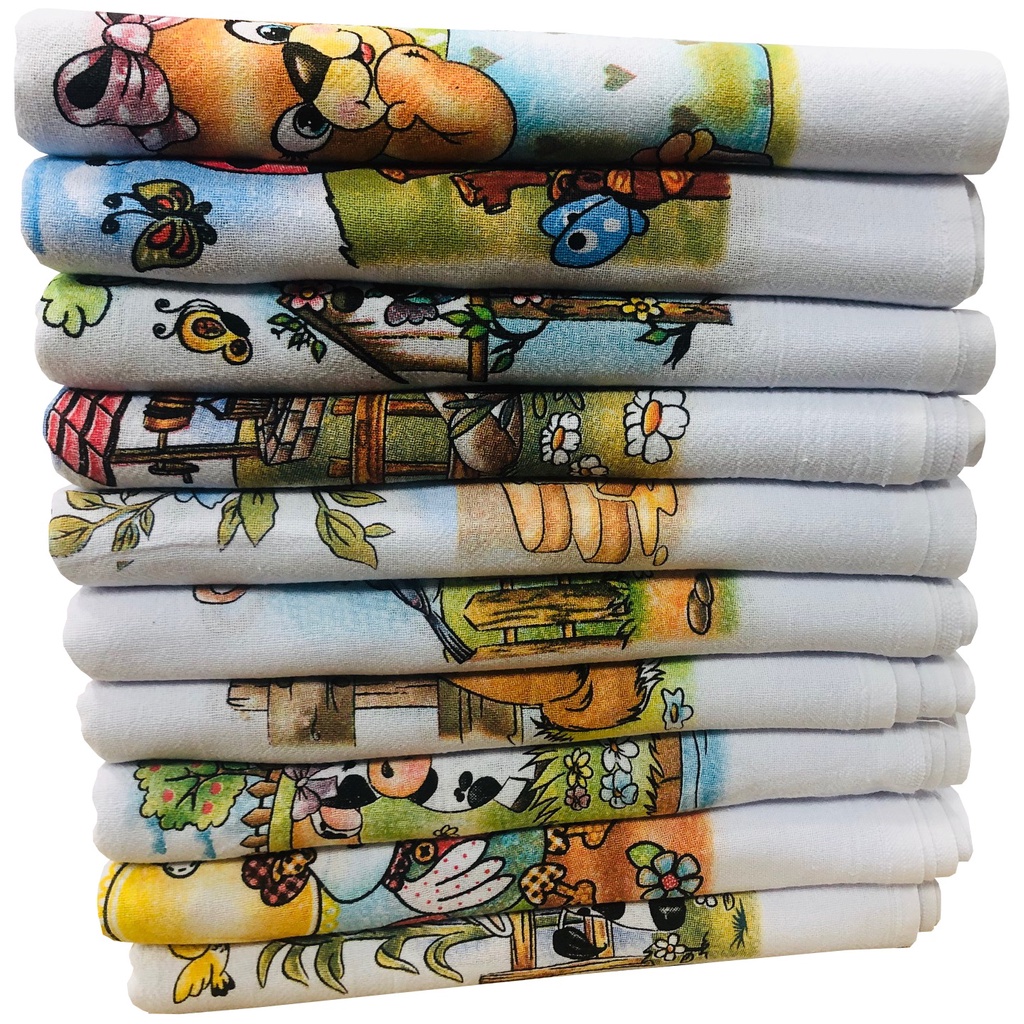 Pano De Prato Atacado Estampado Pé De Galinha Top Kit 5 Peças em Oferta na Shopee