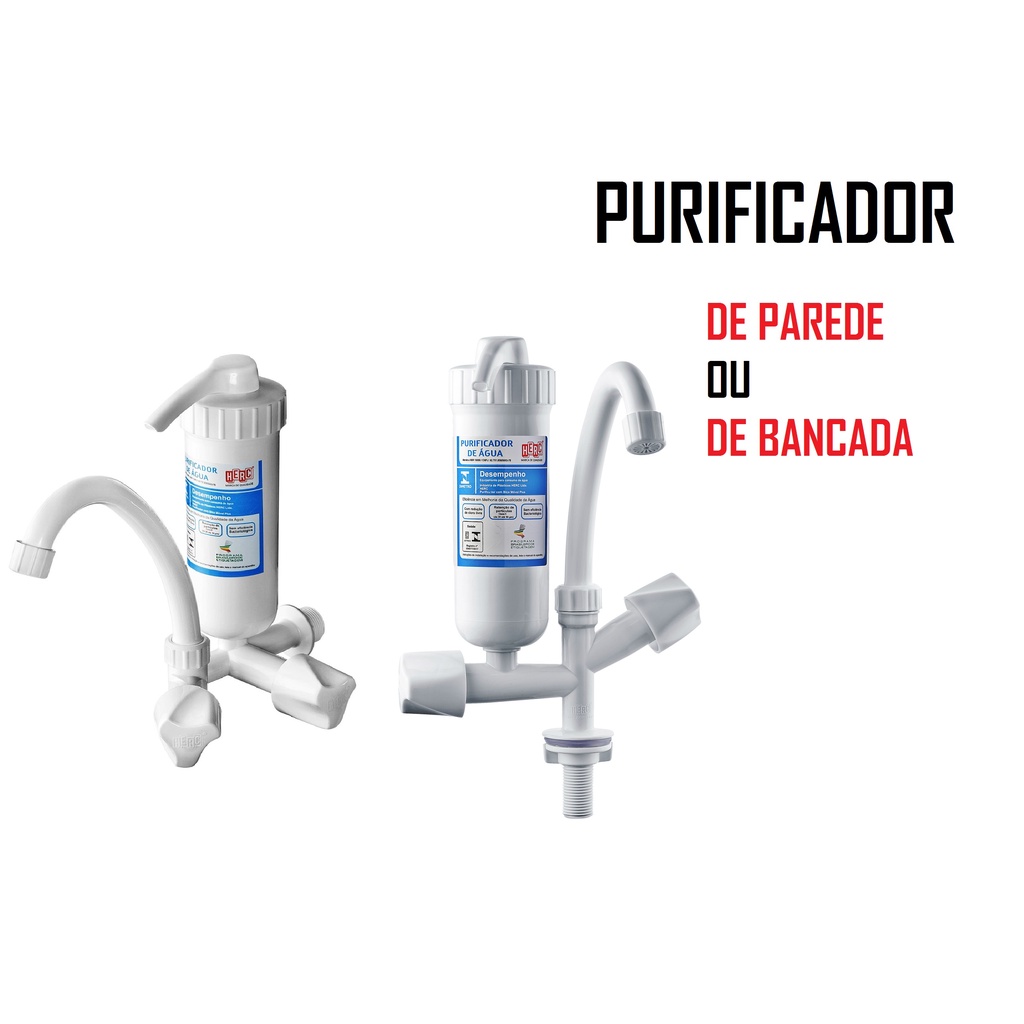 Torneira Com filtro Purificador Filtro De Agua Branco Herc bica movel parede ou mesa/bancada Original ja inclusa a vela/refil pronto para instalar e usar