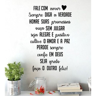 Adesivo de Parede Fale Com Amor Seja Grato em Oferta na Shopee