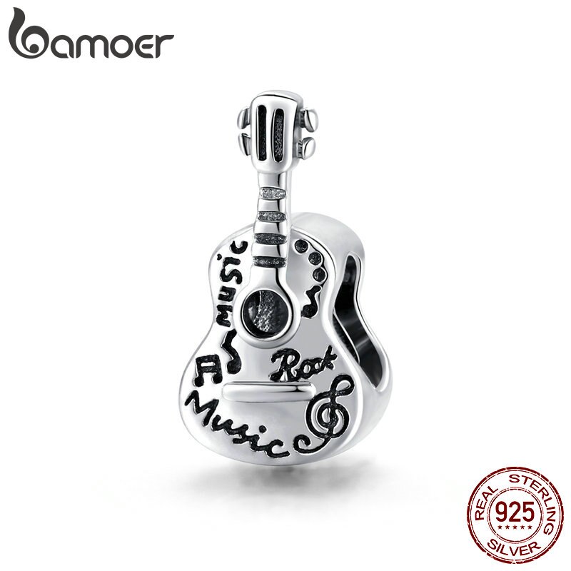 bamoer 925 Sterling Silver Retro Charm for Original Bracelet & Bangle Vintage  Simple Guitar Charms Jewelry DIY Bracelet SCC1708 em Oferta na Shopee