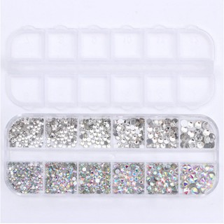 Kit Estojo Strass Transparente Colorido Furta cor com Fundo Plano em Tamanhos SS3 SS4 SS5 em Oferta na Shopee