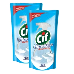 Kit 2 Refis Limpador CIF Ultra Rápido sem Cloro 450ml
