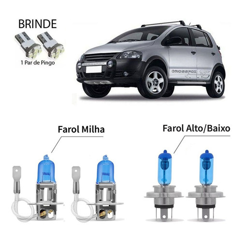 Par Lampadas Brancas 8500k Farol Milha/baixo/alto Crossfox