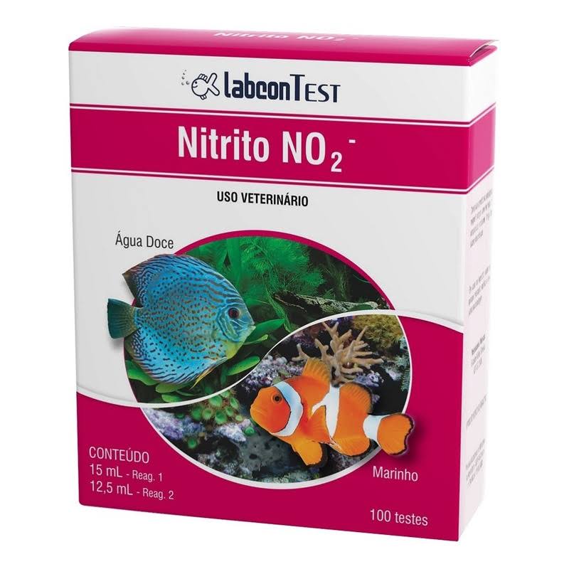 Teste de Nitrito Alcon Labcon Test Nitrito No2 100 Testes - agua doce e salgada