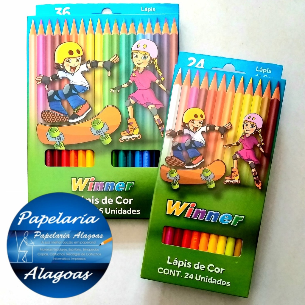 Lápis de Cor 24 e 36 Cores Winner