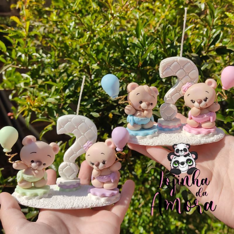 Topo de Bolo em Biscuit Chá de Revelação Menino ou Menina? Menina Menino Ursinhos Cute