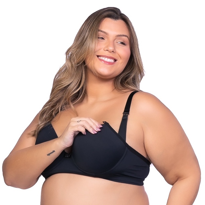 Sutiã Com Bojo Plus Size  Liso Amamentação Conforto Premium Direto De Fábrica