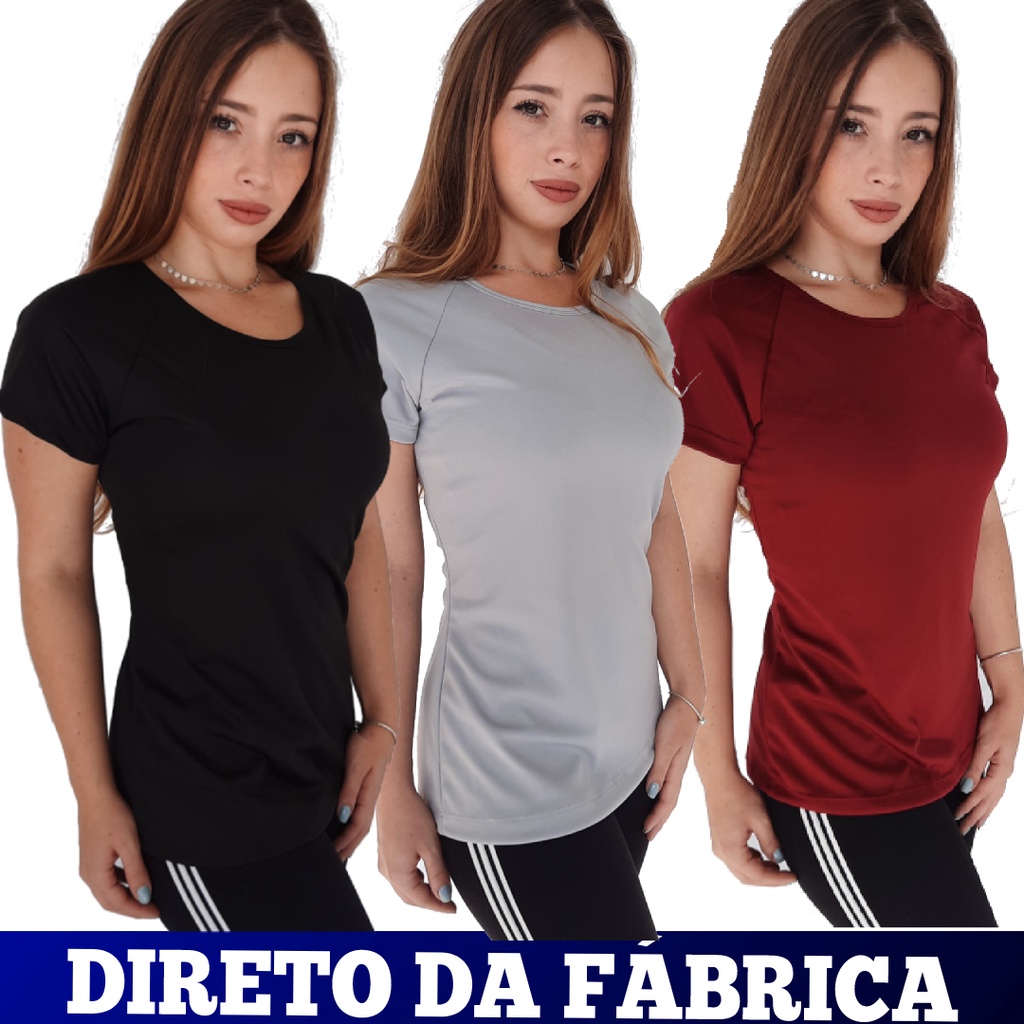 Camiseta Baby Look Dry Fit Feminina - Academia - Corrida - Esporte - Casual