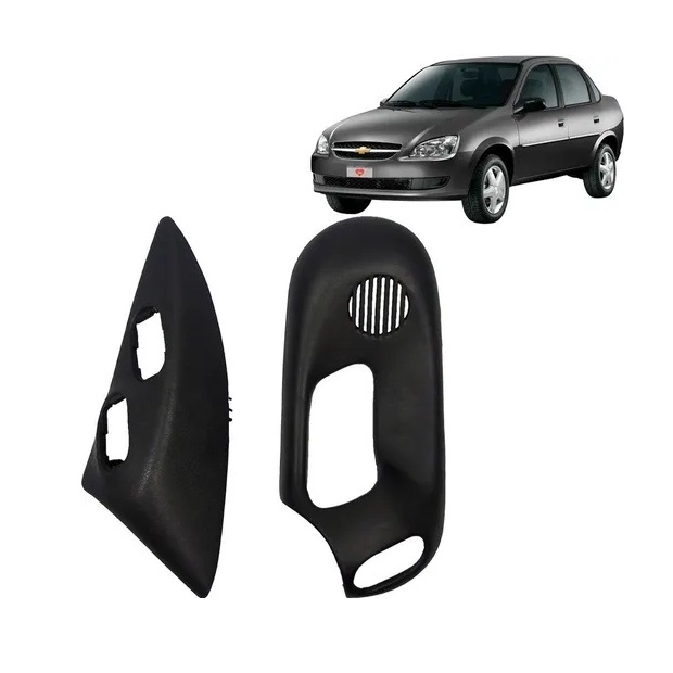 Moldura Vidro Elétrico Corsa CLASSIC Dianteiro Preta  GM700PE / GM700PD em Oferta na Shopee