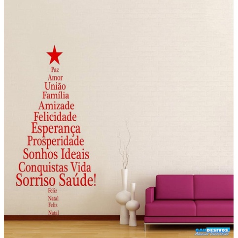 Adesivo Decorativos De Parede Arvore De Natal Com 2 Metros | Shopee Brasil