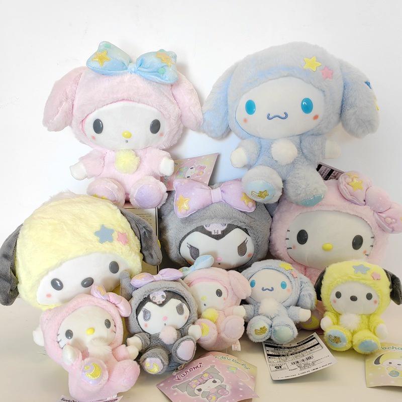 Sanrio Kawaii Kuromi Hello Kitty My Melody Cinnamoroll Brinquedos De Pelúcia Macia Stuffed Dolls Presentes Dos Miúdos