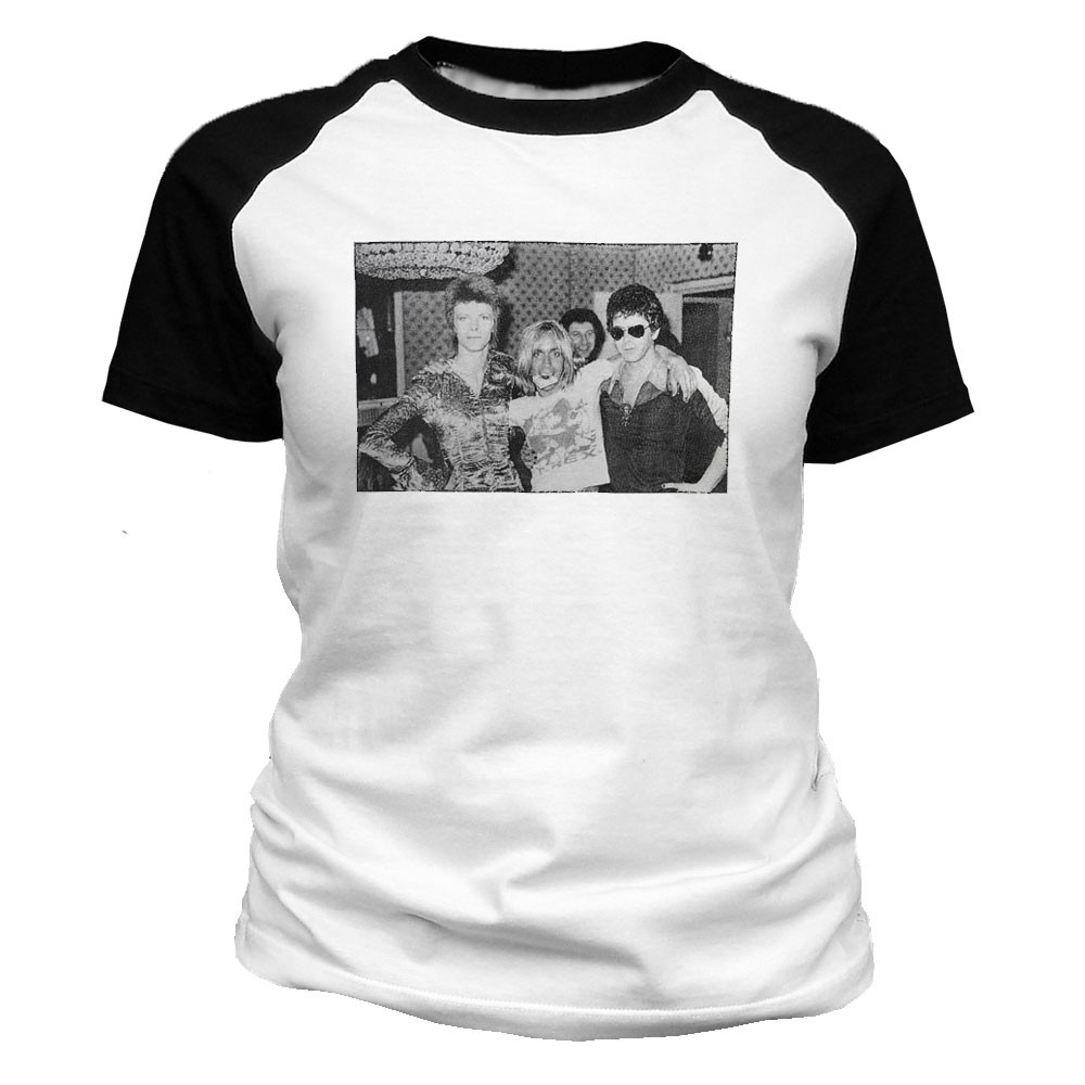 Camiseta feminina - David Bowie - Iggy Pop - Lou Reed em serigrafia (silk).