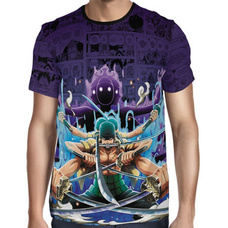 Camisa Full Print Purple Mangá Zoro - One Piece