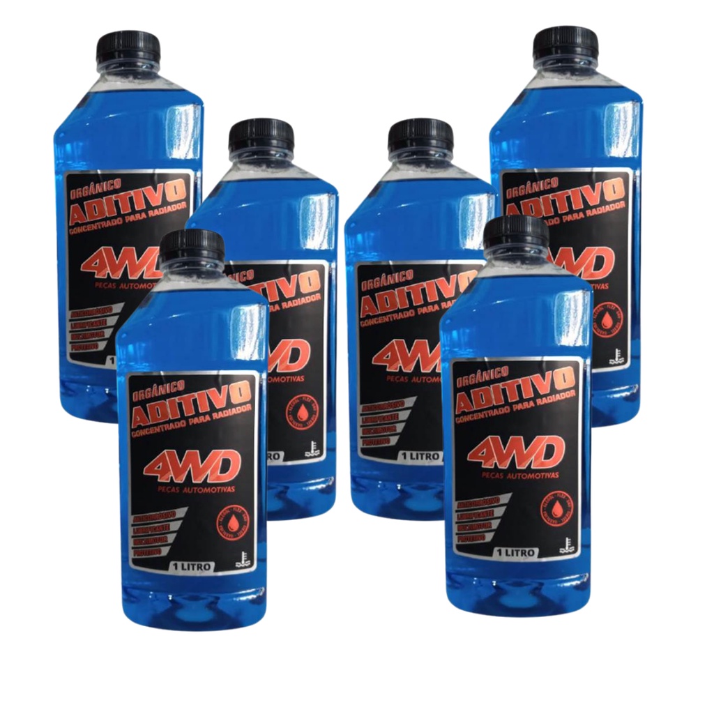 Kit 6 Aditivo Azul Radiador Orgânico Concentrado Liquido de Arrefecimento Anticorrosivo em Oferta na Shopee