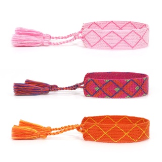 VIYAN-KB Pulseira Feminina Vintage De Corda Feita À Mão Com Borla Comprimento Ajustável/Presente De Aniversário/Casamento