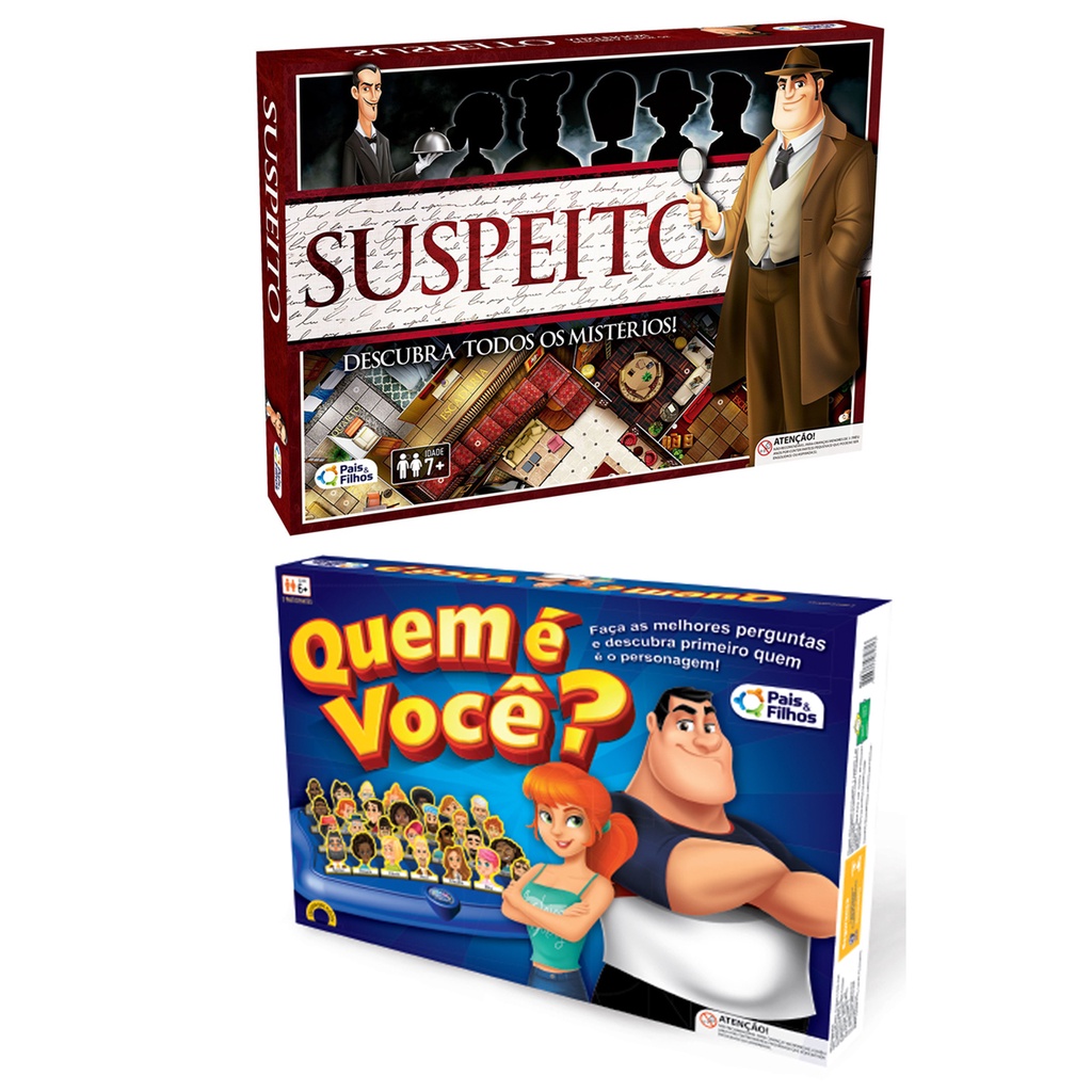 Jogo Quem é Você Top Line Base de plástico + Suspeito - Pais e Filhos