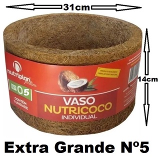 Vaso Xaxim de Fibra De Coco Nº 5 - Orquídeas Samambaia Bromélia Etc em Oferta na Shopee