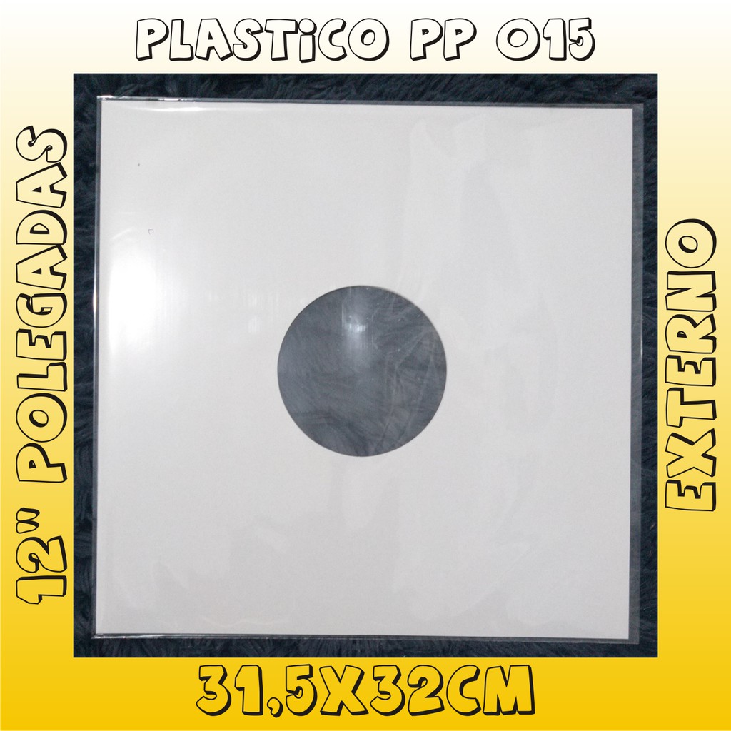 100 Plásticos 31,5x32cm p/ Disco de Vinil 12 Polegadas (EXTERNOS) 0,15 LP