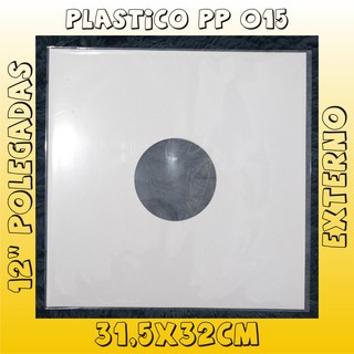 50 Plásticos 31,5x32cm p/ Disco de Vinil 12 Polegadas (EXTERNOS) 0,15 LP