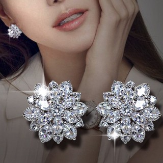 925 Sterling Silver Natural Pedra Preciosa Completa Diamante Aaa Cz Floco De Neve Brincos Do Parafuso Prisioneiro em Oferta na Shopee