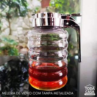Meleira de Vidro Com Tampa Metalizada 150ml / Recipiente para Mel Lyor