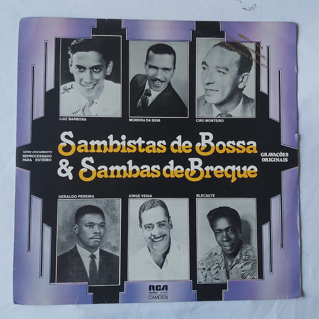 Lp Sambistas De Bossa & Sambas De Breque Luiz Barbosa Vg+