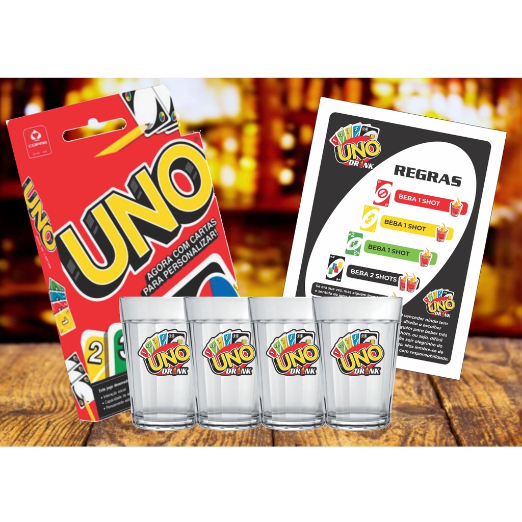 Jogo Drunk Uno + Jogo Da Velha 2 Em 1 / Bebida Drink Shot
