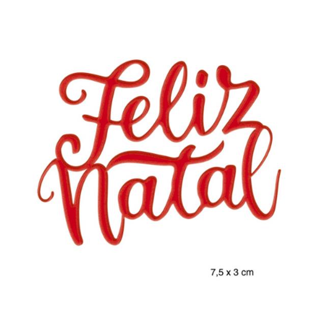 Aplique em Papel e MDF Litoarte Aplique Frase Feliz Natal - APMN8-141