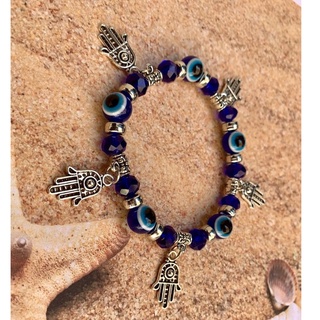Pulseira Olho Grego Turco com a Mão de Fátima / Hamsá em Oferta na Shopee