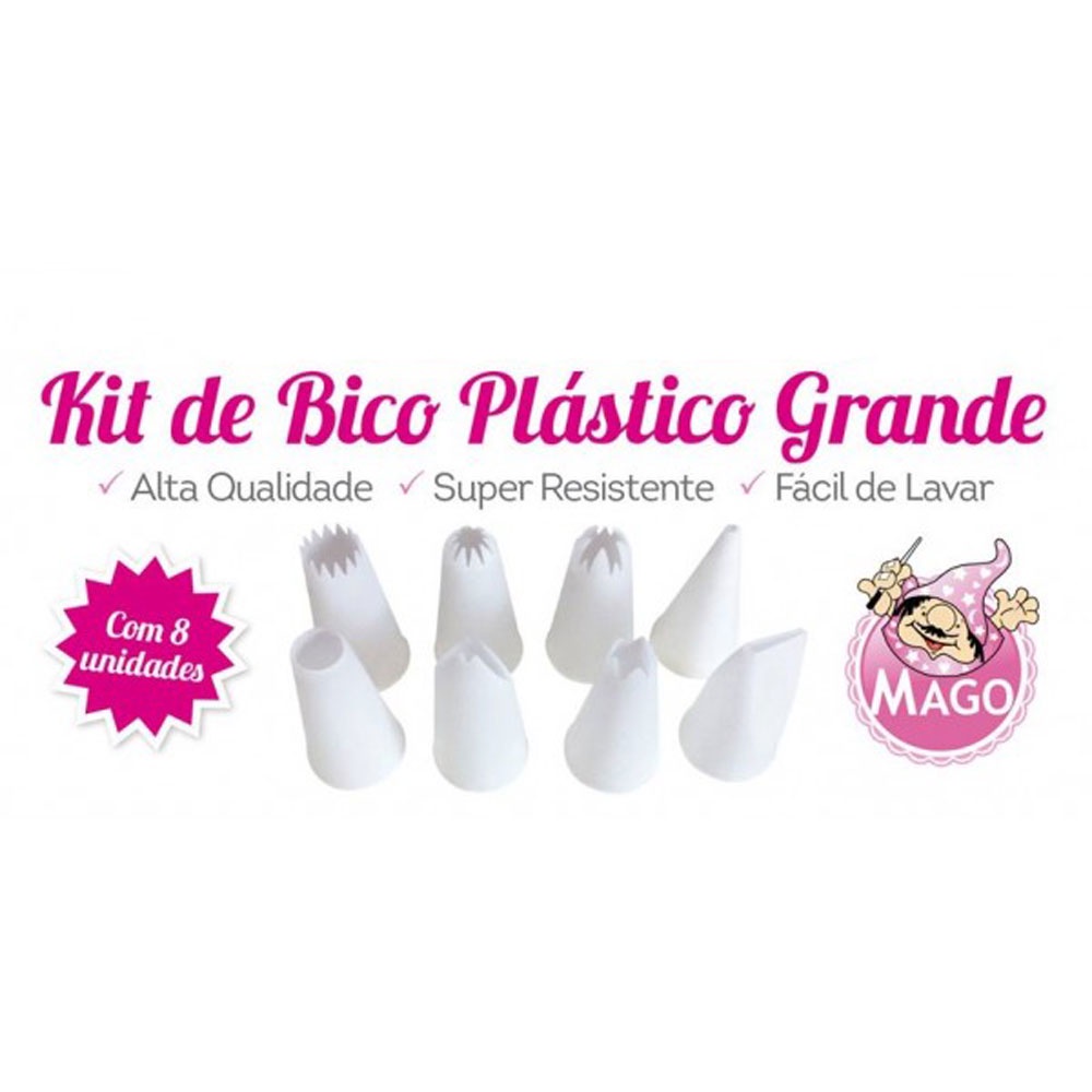 Kit Bico Plástico Grande c/8 - Mago
