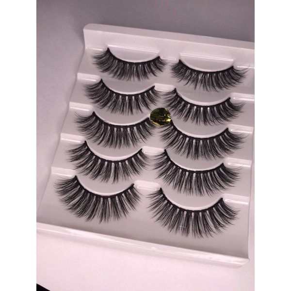 cílios Postiços 5 pares 3D 102 / natural / Mink maquiagem Natural