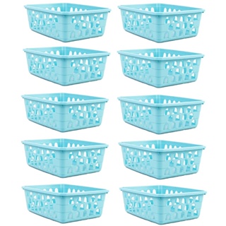 Kit 10 Cestos Multiuso Organizador Médio Azul 20x15,5x6,5Cm em Oferta na Shopee