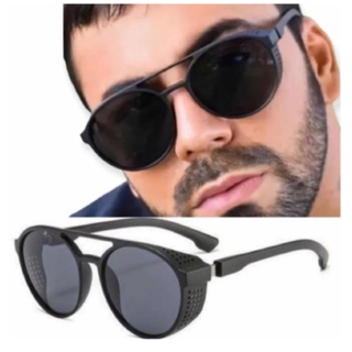 Óculos de Sol Masculino Steampunk Alok Redondo Lançamento Envio Imediato