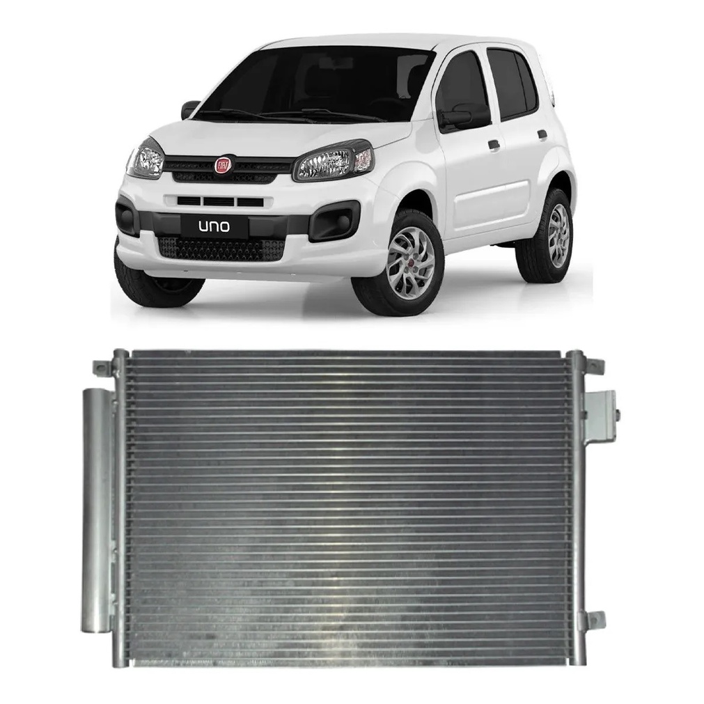 CONDENSADOR FIAT NOVO UNO 2016 > / MOBI 2017 > / SISTEMA DENSO FLUXO PARALELO NOVO NA CAIXA  A PRONTA ENTREGA