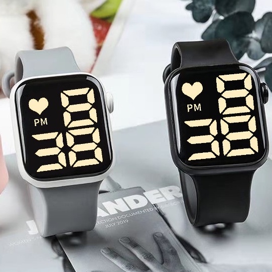 2021 Relógio LED quadrado à prova d'água para feminino e masculino eletrônico do mesmo estilo Esportes ao ar livre