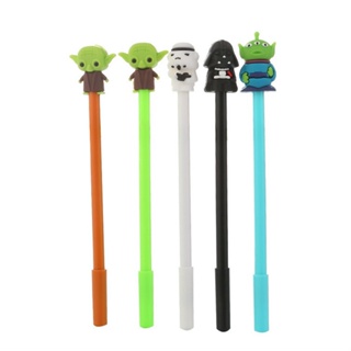 10pcs Cartoon Star Wars Gel Pen Creative Learning Stationery Water-based Pen Cute Student Black Test Pen Wholesale em Oferta na Shopee