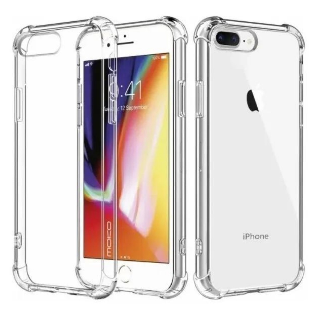 Capa Case Iphone Transparente Anti-Shock Anti Impacto Iphone 5/5s/ SE/ 6/ 6S / 6 Plus/ 6S Plus/ 7/ 7 Plus/ 8 /8Plus/ XR/ X /XS Max/ 11 /11 Pro /12 /12 Pro /12 Mini + Pelíula de Vidro