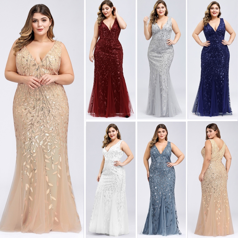 vestido de festa sereia plus size